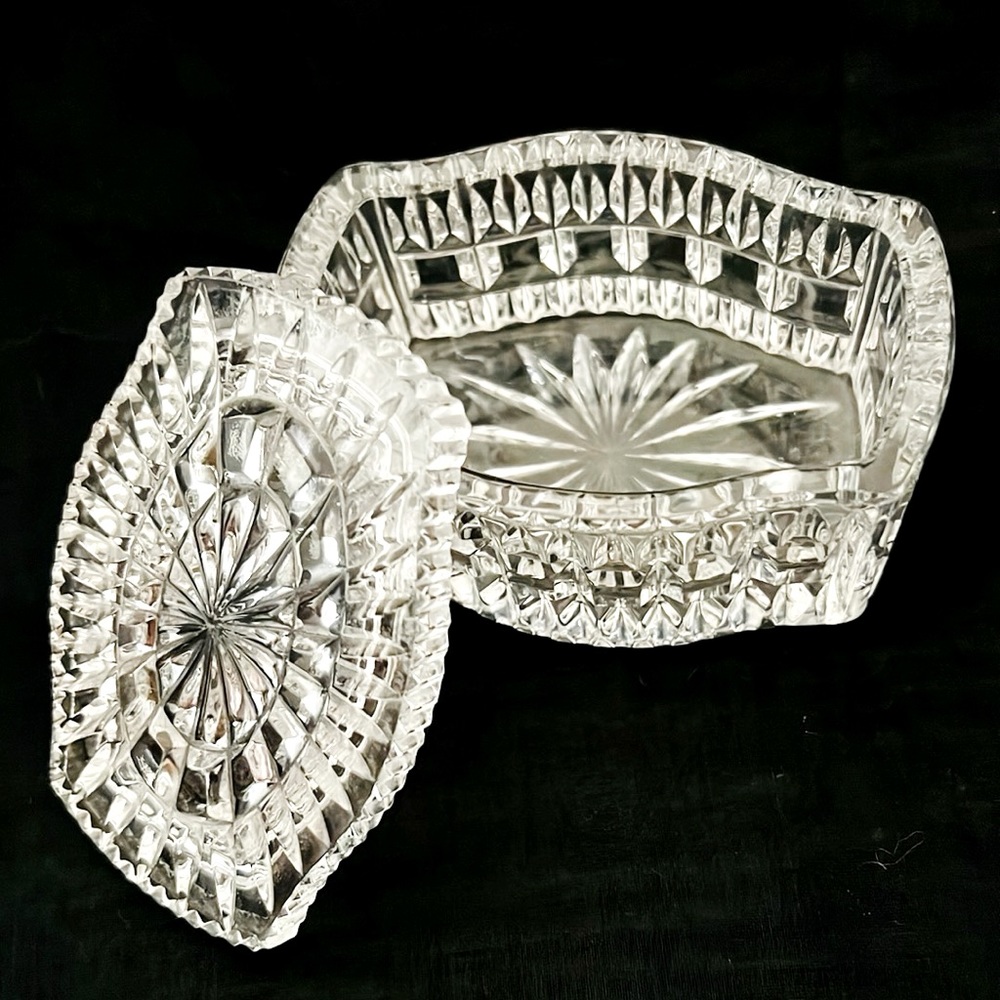 Crystal Trinket Box~With Lid / Vintage - Picture 9 of 9